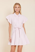 Faux Leather Pleated Dress