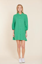 Linen Exagerrated Sleeve Dress