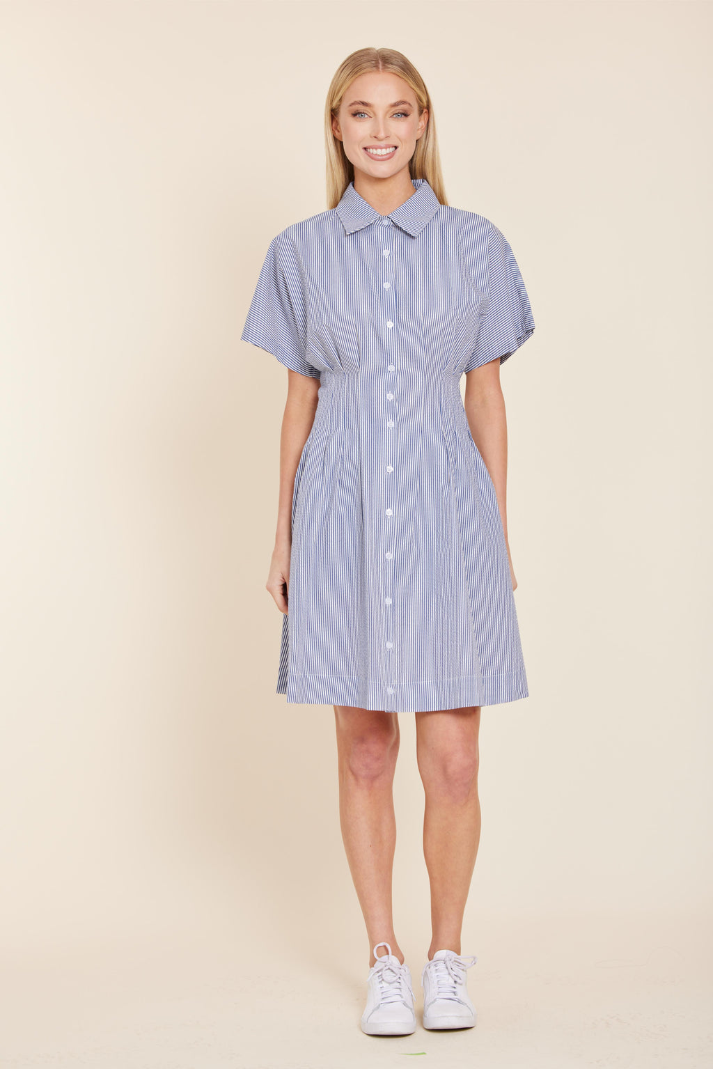 Stripe Dart Waist Dress