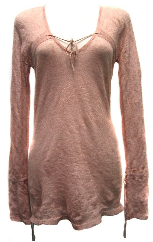 Linen Blend Long Sleeve Top