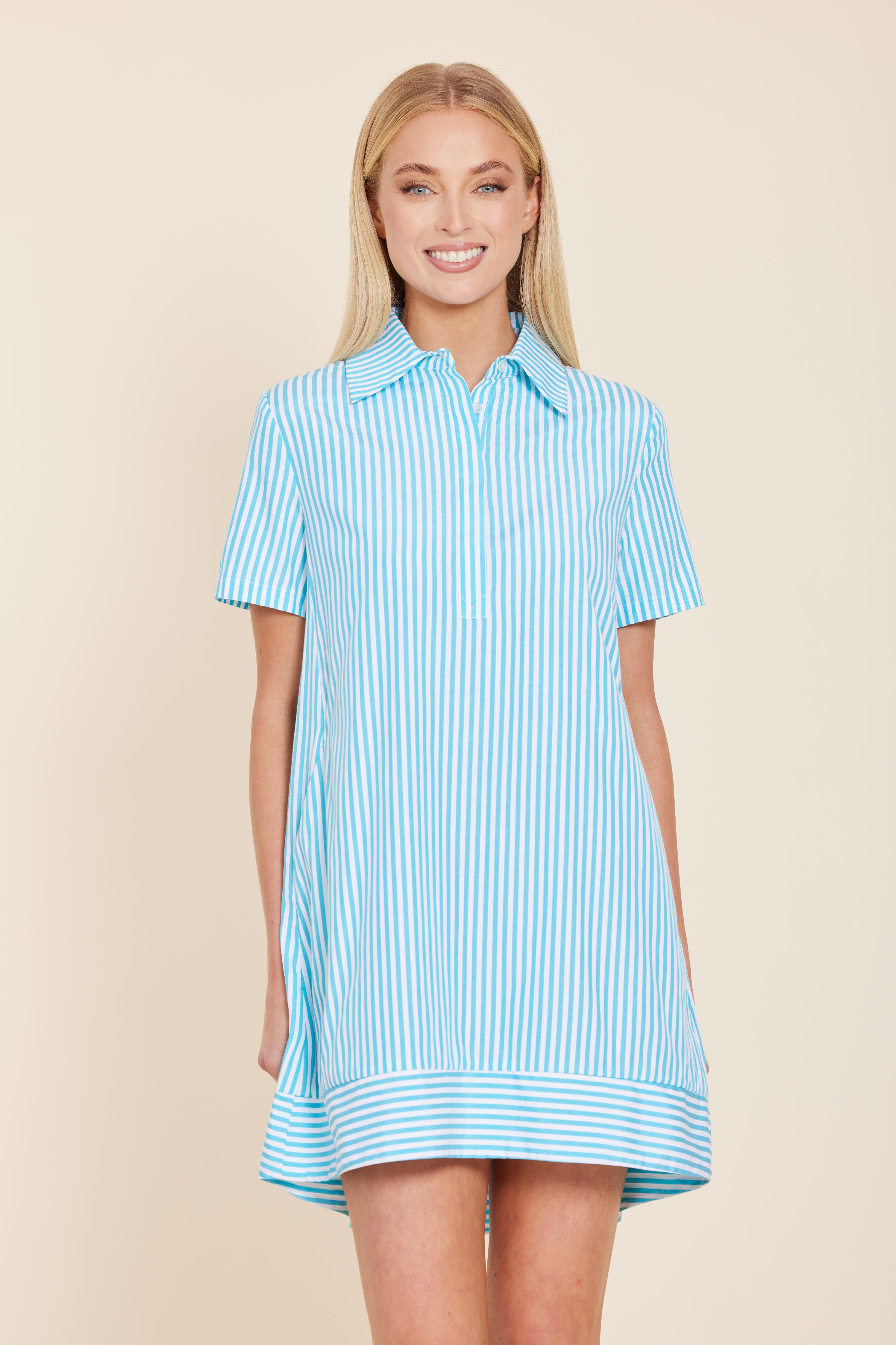 Poplin Striped Shift Dress