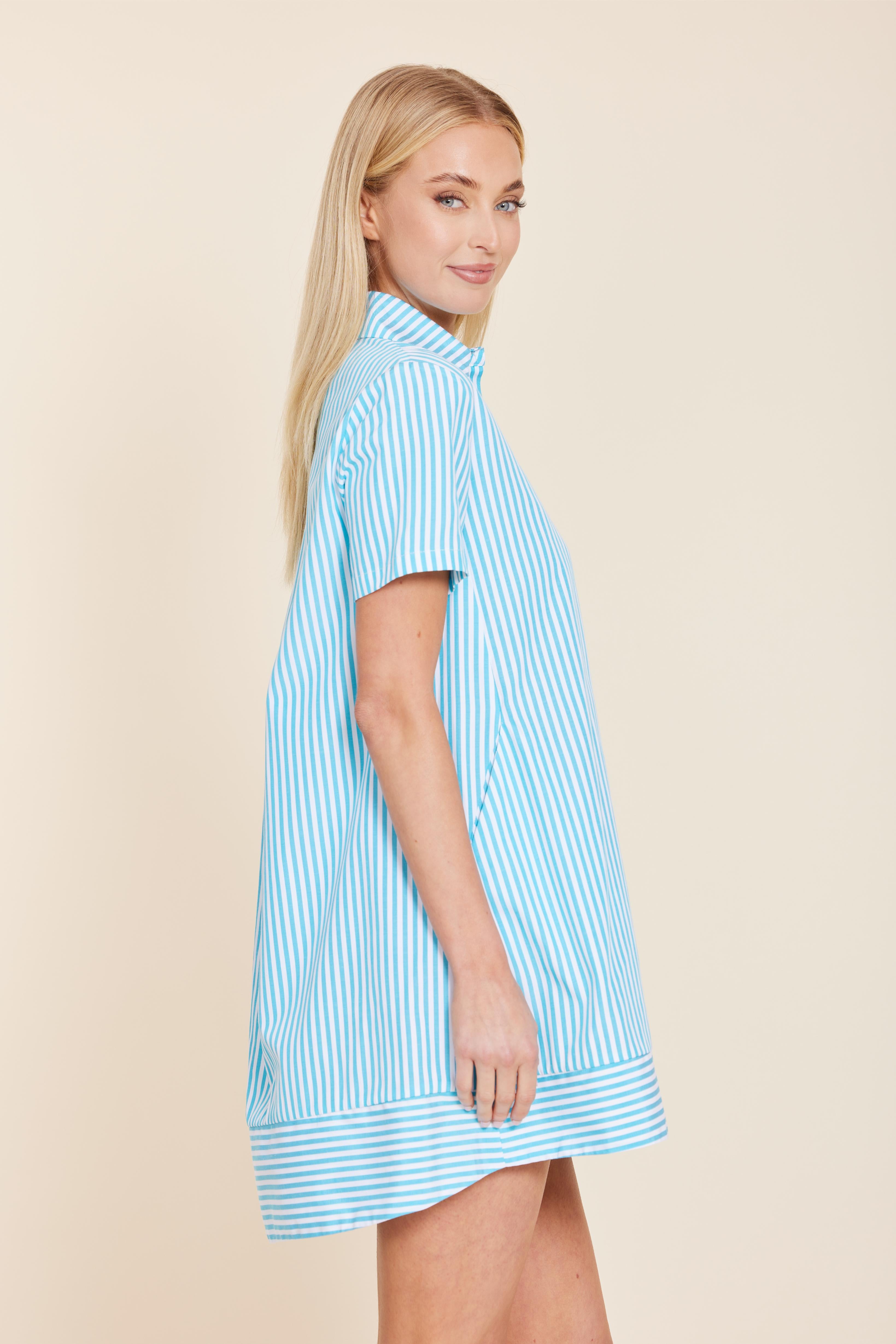 Poplin Striped Shift Dress