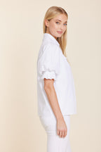 Poplin Rhinestone Detail Top