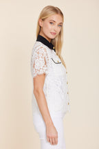 Lace Black Collar Top