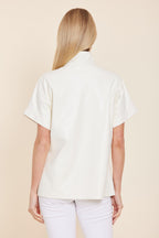 Faux Leather Zip Up Top