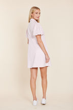 Faux Suede Eyelet Sleeve Dress