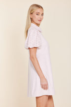 Faux Suede Eyelet Sleeve Dress