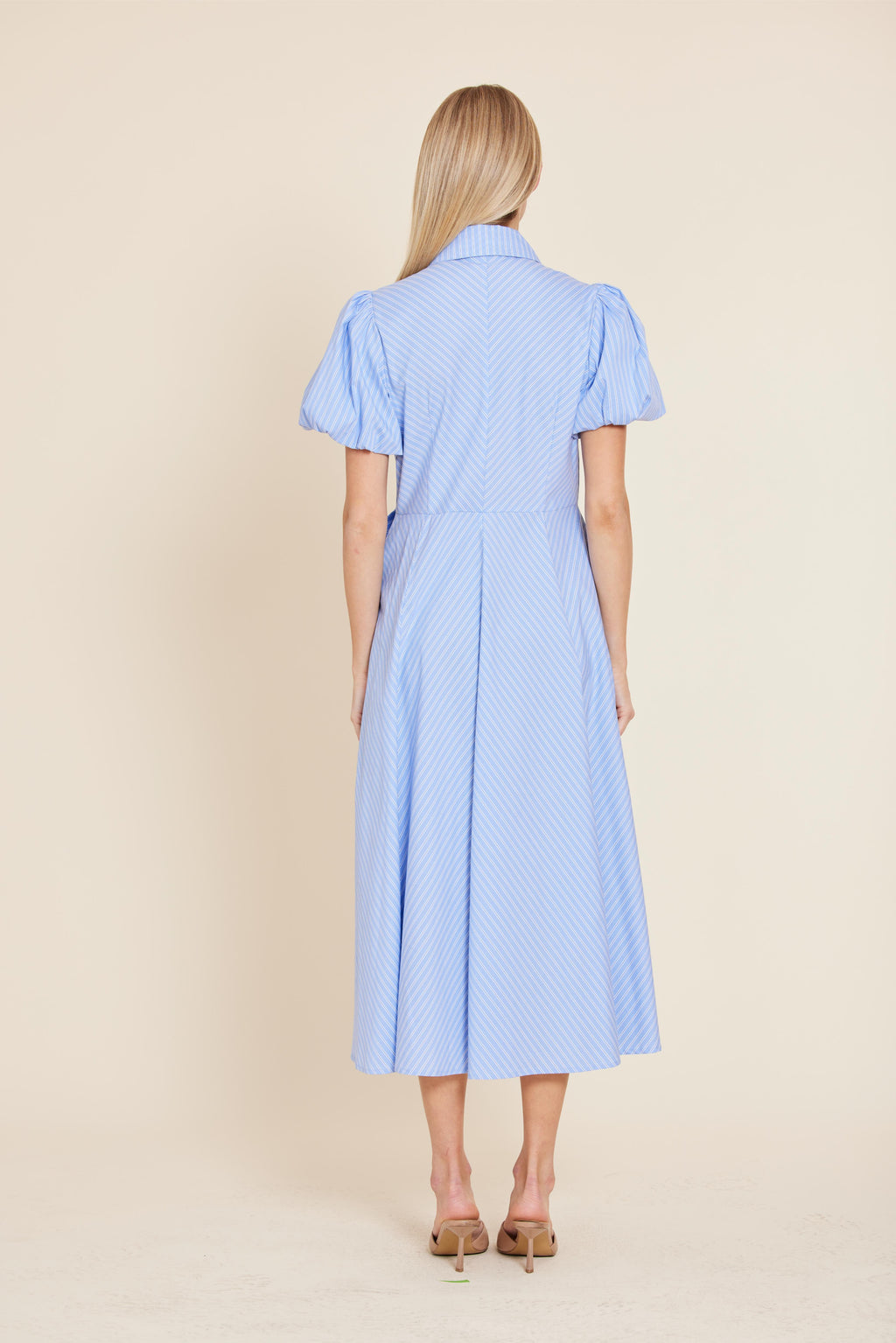 Poplin Bow Waist Midi Dress