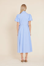 Poplin Bow Waist Midi Dress