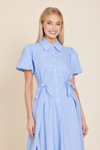Poplin Bow Waist Midi Dress
