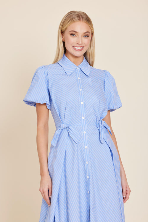 Poplin Bow Waist Midi Dress