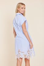 Poplin Eyelet Shirt Dress