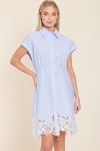 Poplin Eyelet Shirt Dress