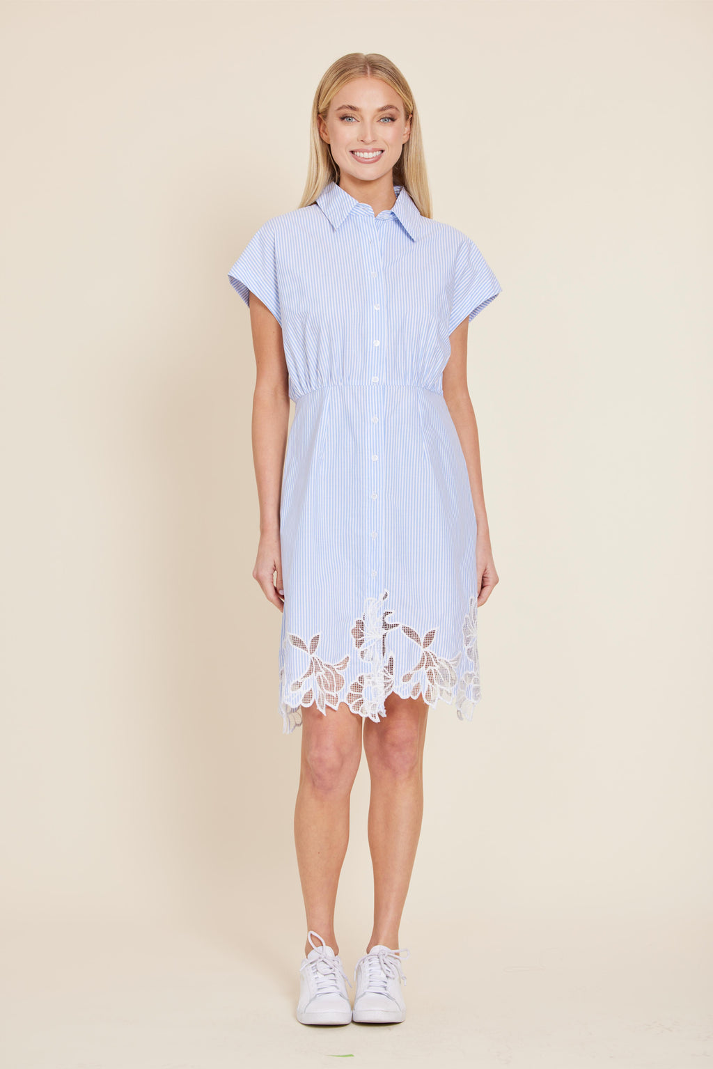 Poplin Eyelet Shirt Dress