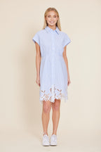Poplin Eyelet Shirt Dress