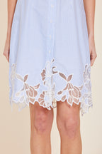 Poplin Eyelet Shirt Dress