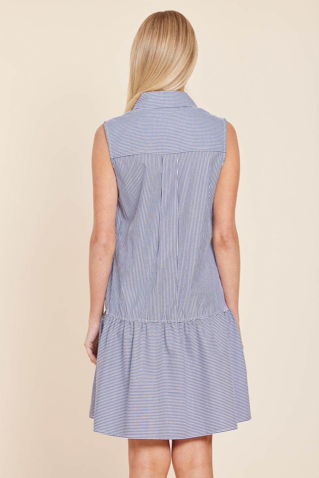Poplin Striped Drop Waist Dress