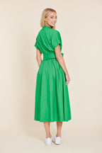 Poplin Belted Midi Dress