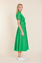 Poplin Belted Midi Dress