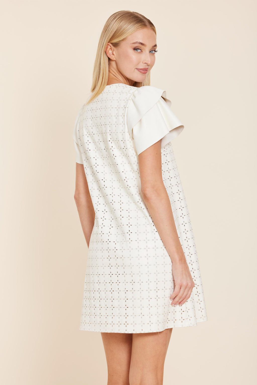 Faux Leather Embroidered Dress