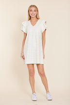 Faux Leather Embroidered Dress