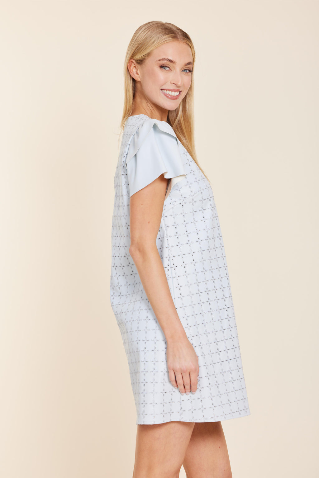 Faux Leather Embroidered Dress