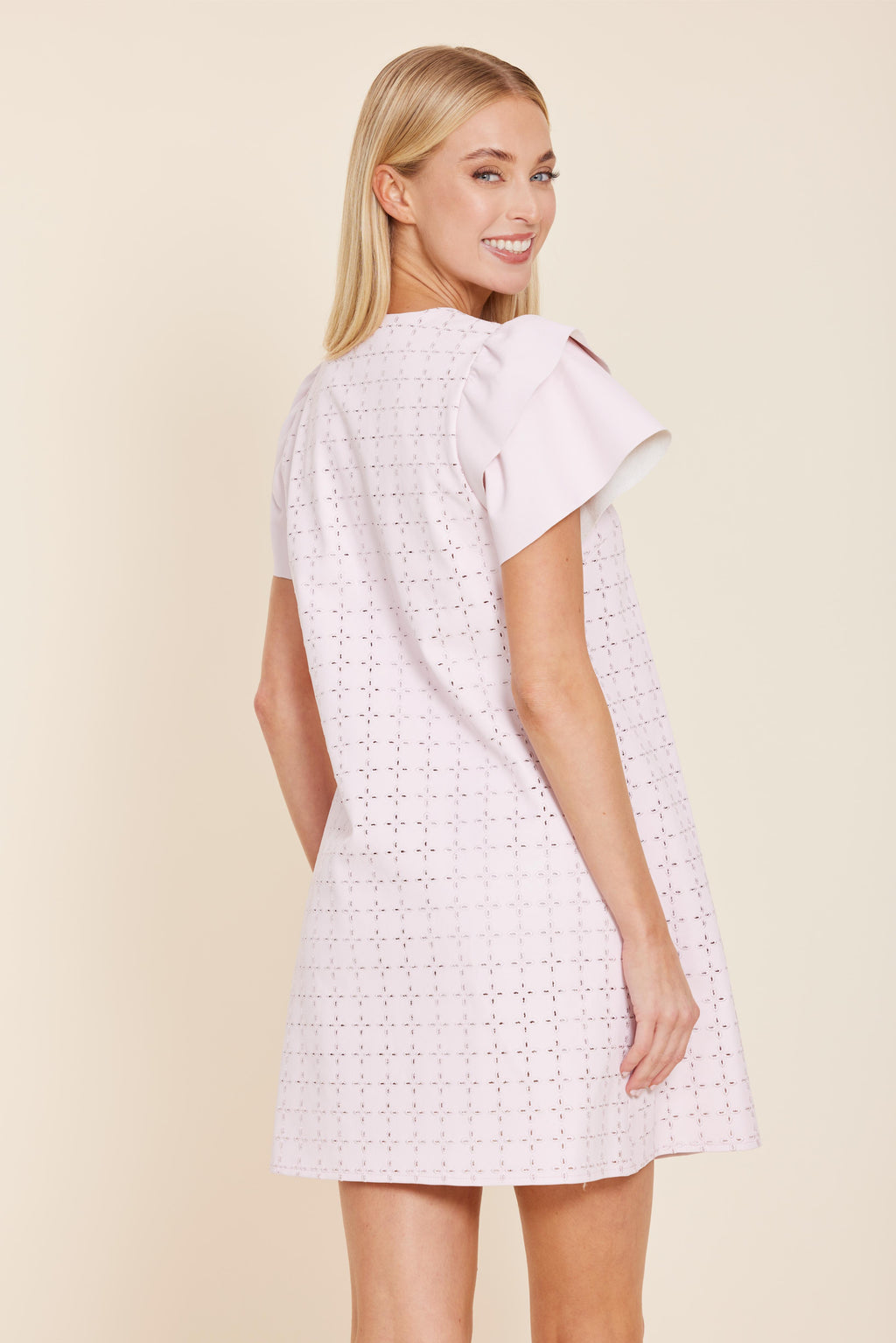 Faux Leather Embroidered Dress