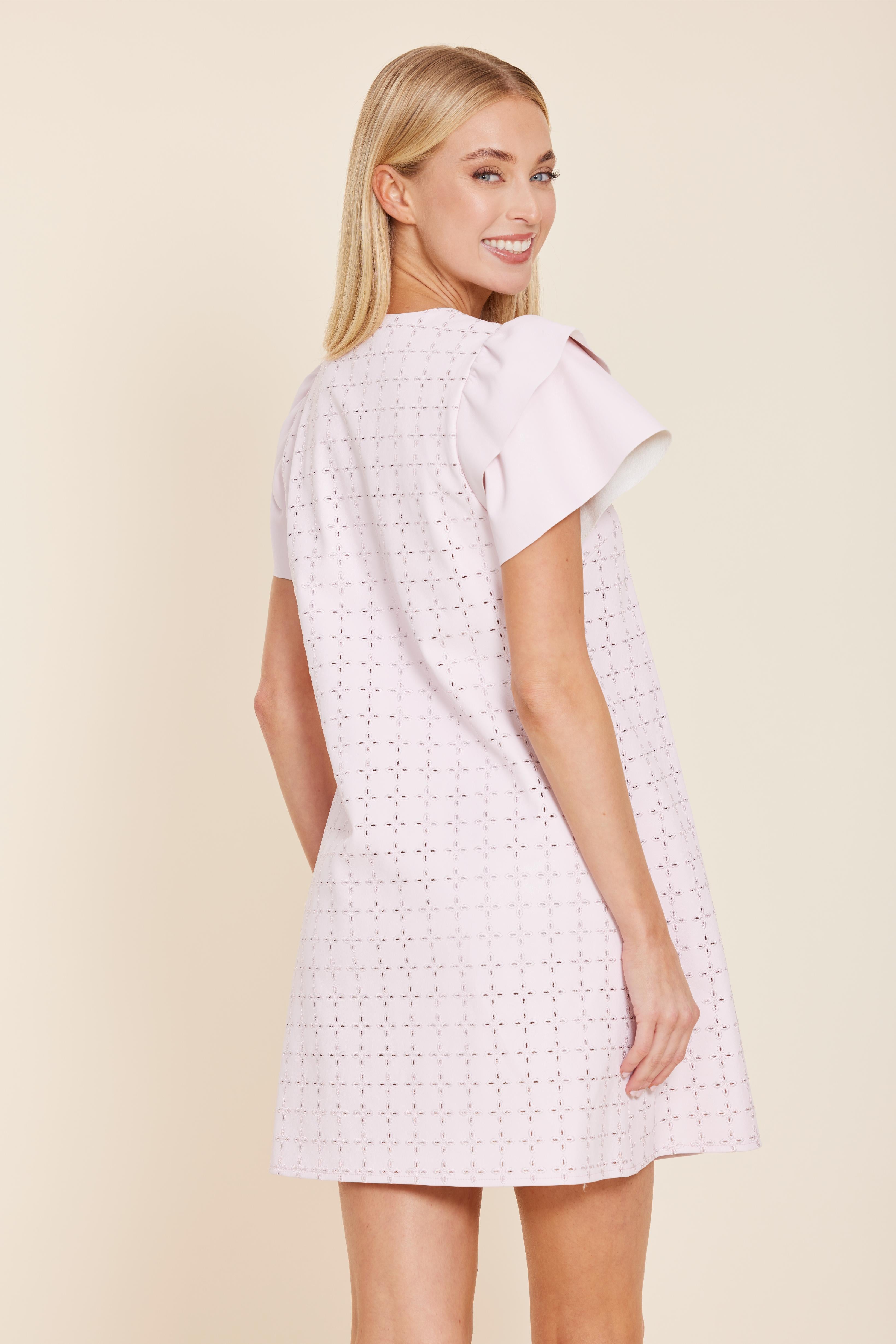 Faux Leather Embroidered Dress