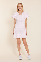 Faux Leather Embroidered Dress