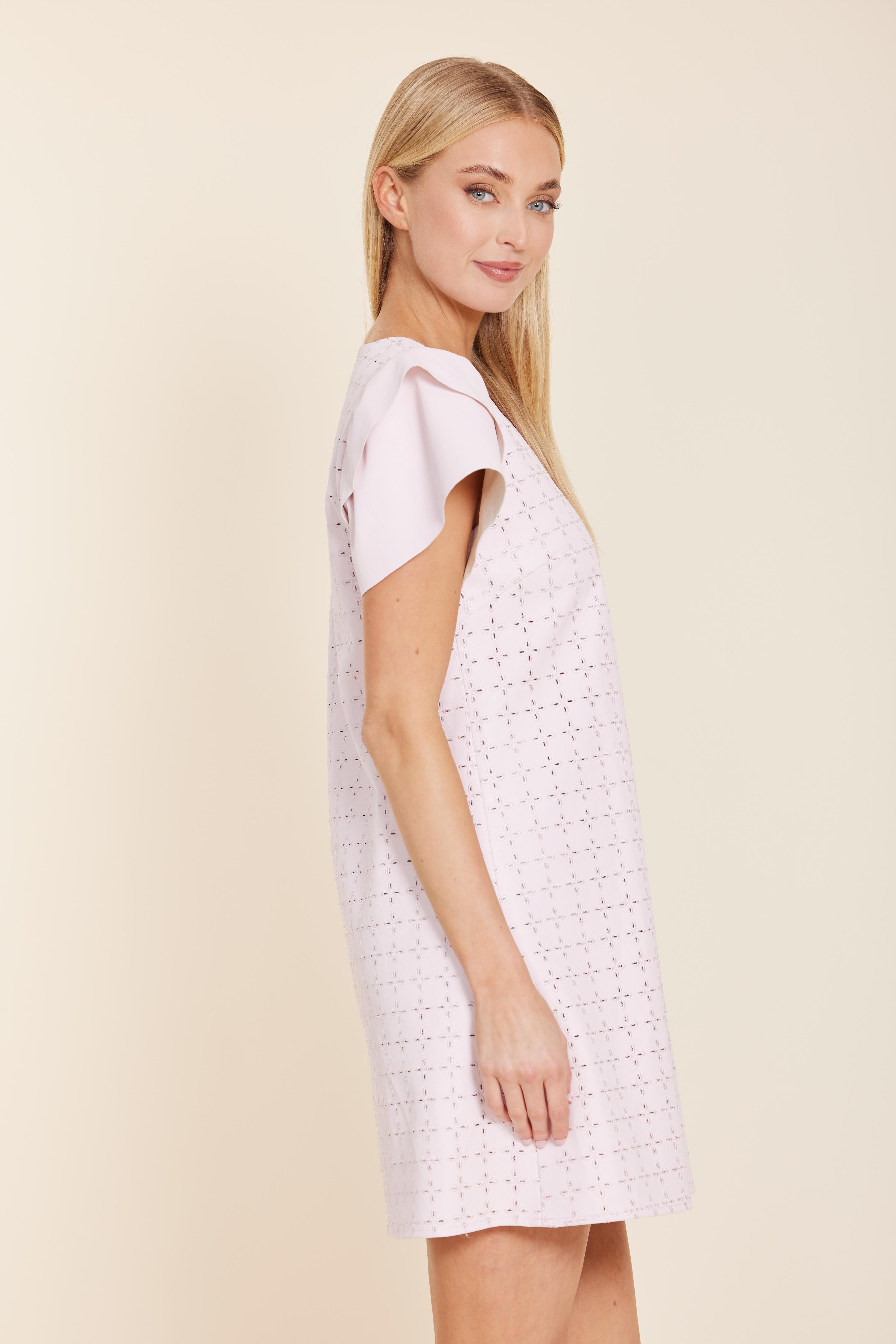 Faux Leather Embroidered Dress