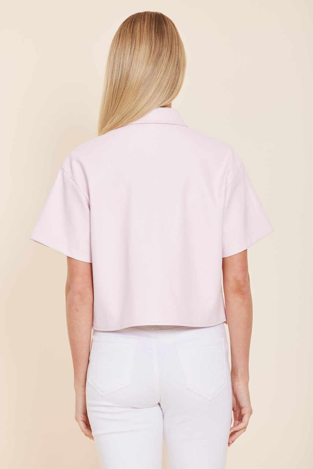 Faux Leather Floral Cutout Top