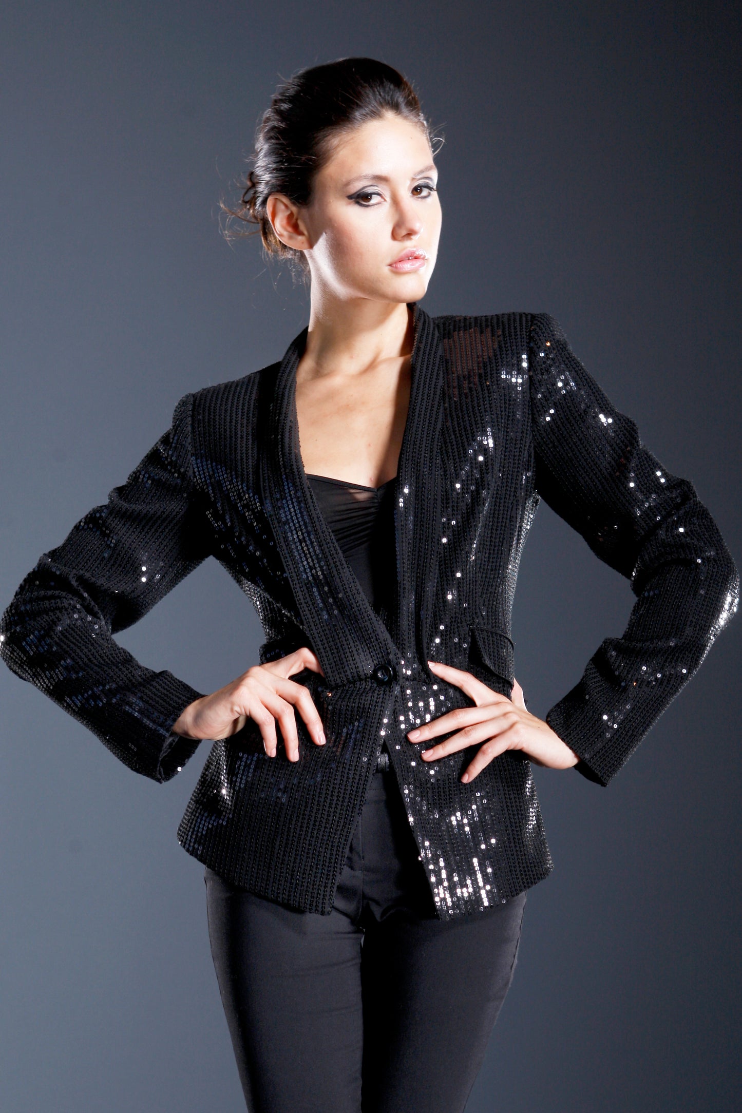 Relaxed Sequin Ruched Sleeve Blazer | M&S Collection | M&S