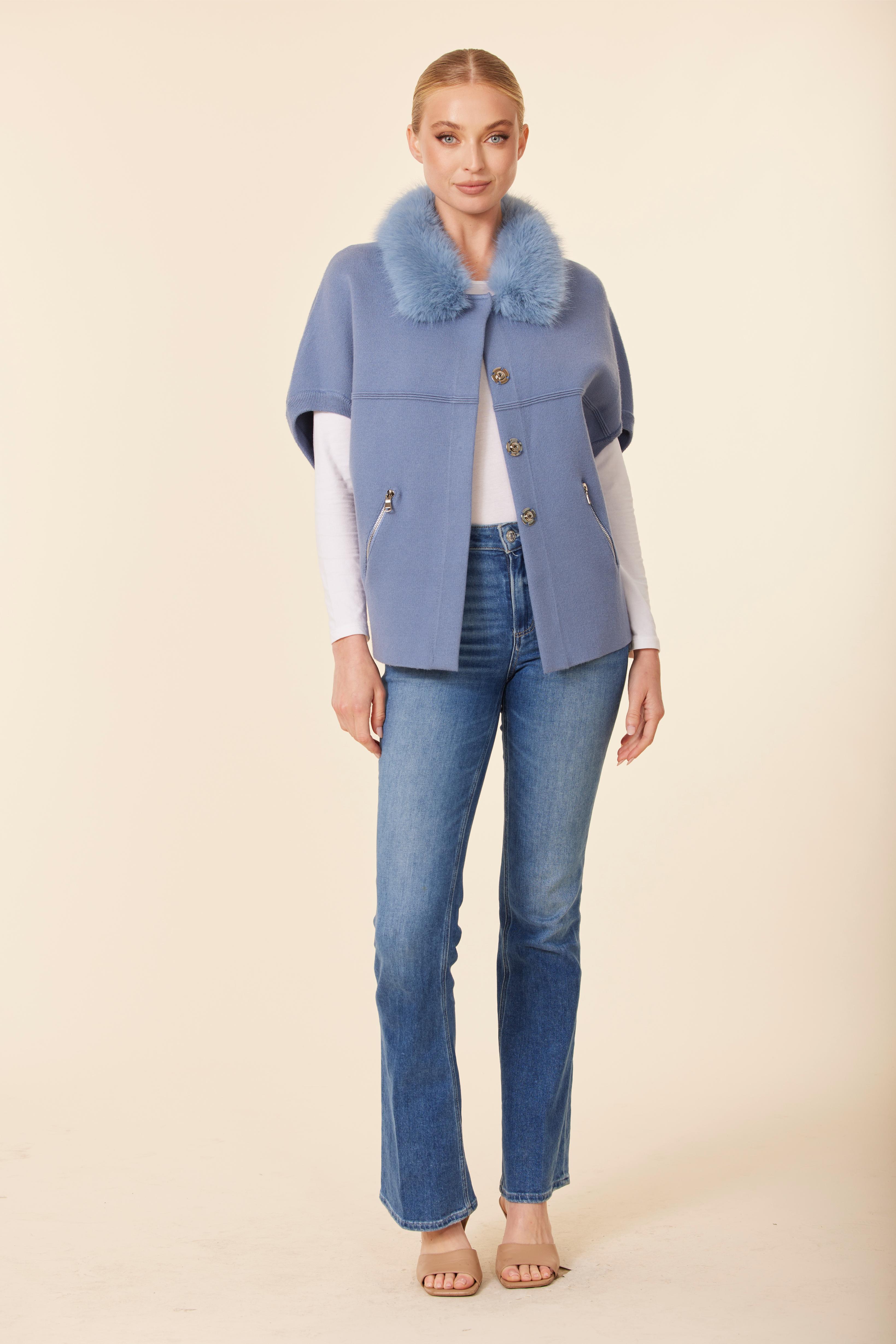 FW'25 Faux Fur Trimmed Cocoon Cardigan