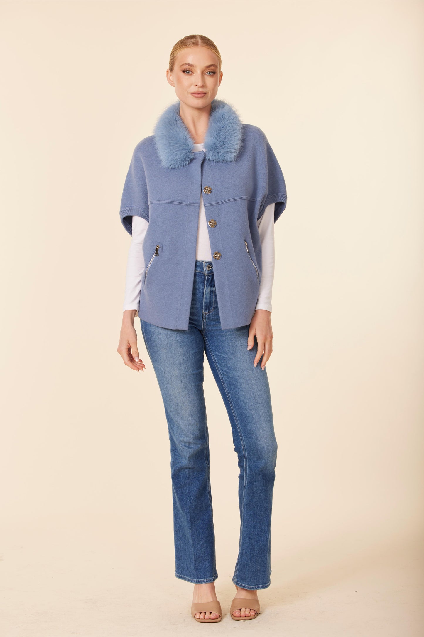 FW'25 Faux Fur Trimmed Cocoon Cardigan