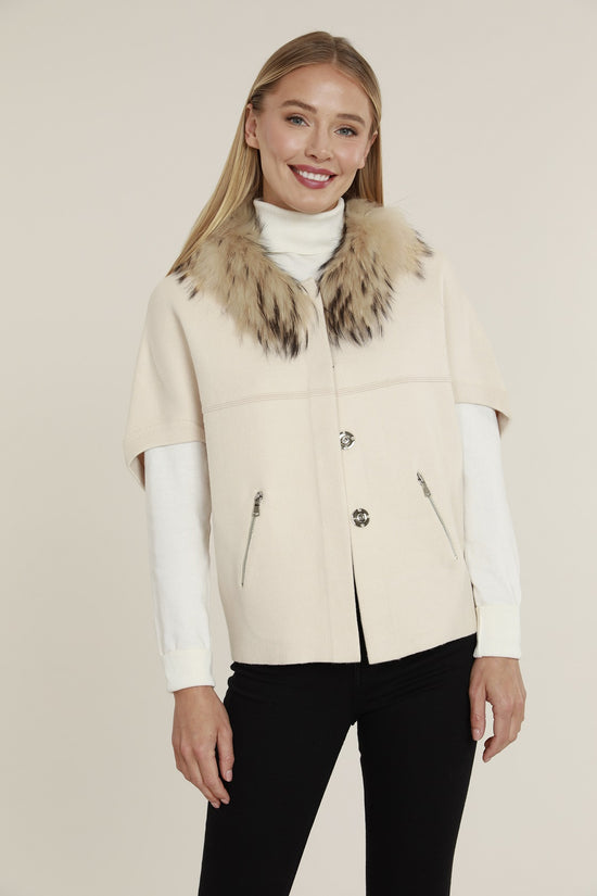 Natural Fur Collar Short Sleeve Cardigan – Dolce Cabo