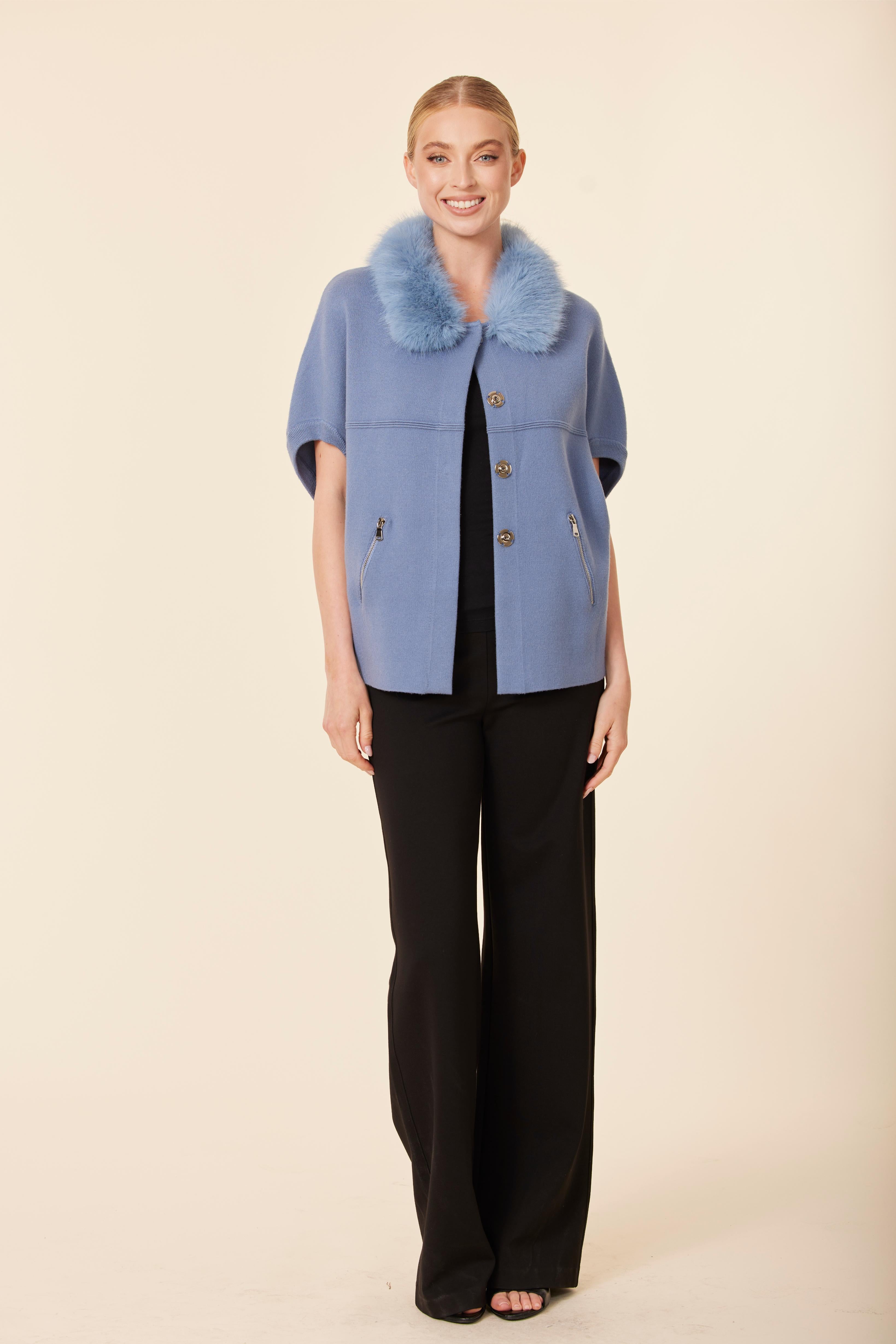 FW'25 Faux Fur Trimmed Cocoon Cardigan – Dolce Cabo