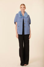 FW'25 Faux Fur Trimmed Cocoon Cardigan