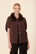 FW'25 Faux Fur Trimmed Cocoon Cardigan