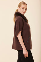 FW'25 Faux Fur Trimmed Cocoon Cardigan
