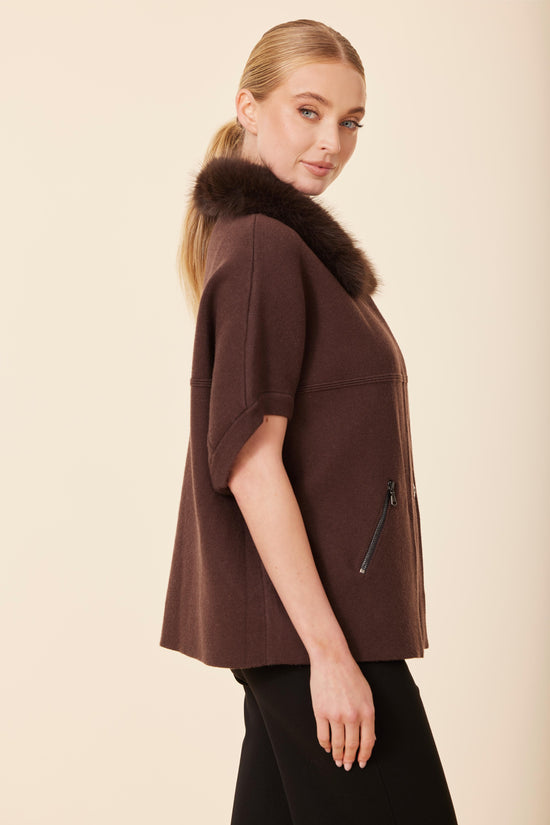 FW'25 Faux Fur Trimmed Cocoon Cardigan