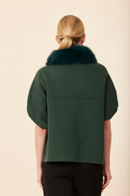 FW'25 Faux Fur Trimmed Cocoon Cardigan