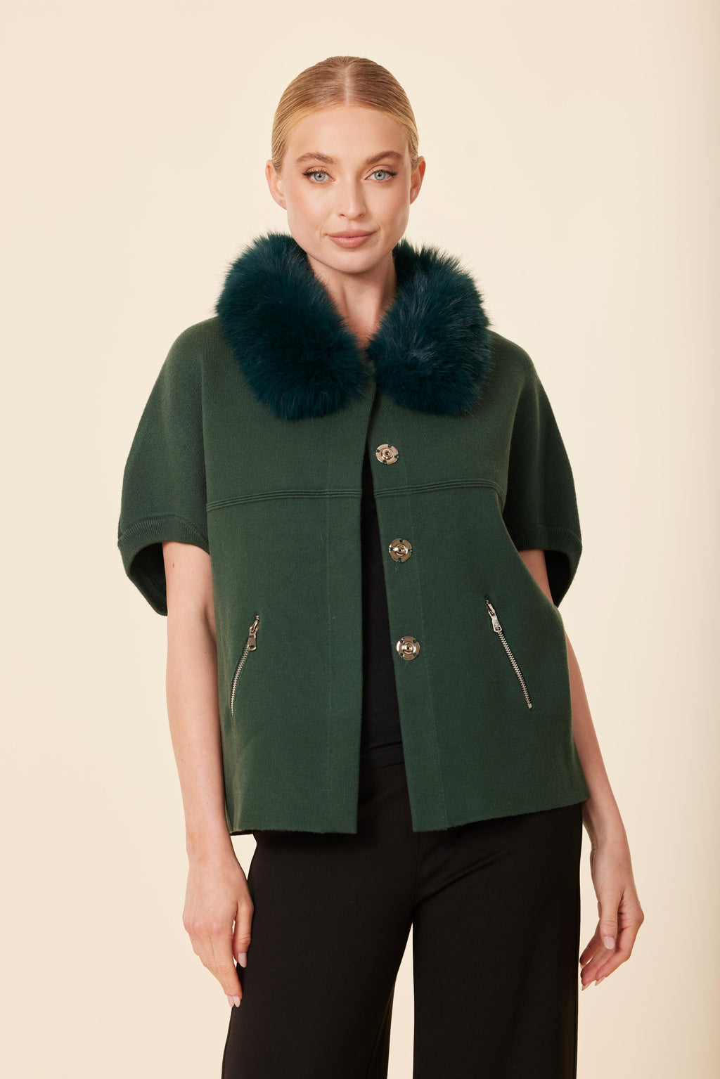 FW'25 Faux Fur Trimmed Cocoon Cardigan