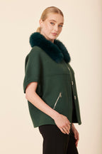 FW'25 Faux Fur Trimmed Cocoon Cardigan
