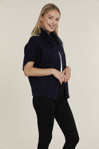 Faux Fur Collar Short Sleeve Cardigan