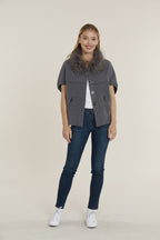 Natural Fur Collar Short Sleeve Cardigan