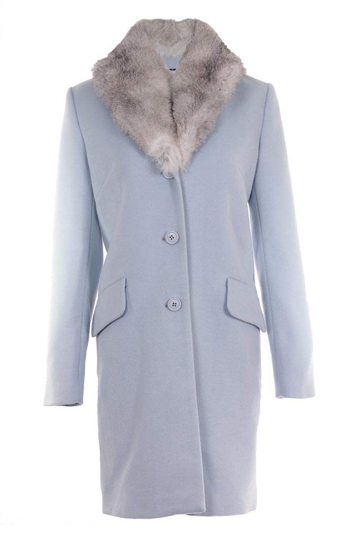 SOFT WOOL BAL COLLAR COAT ブルー　 Sサイズ SOFT WOOL BAL COLLAR COAT（ステンカラーコート）｜Ameri（アメリ）の