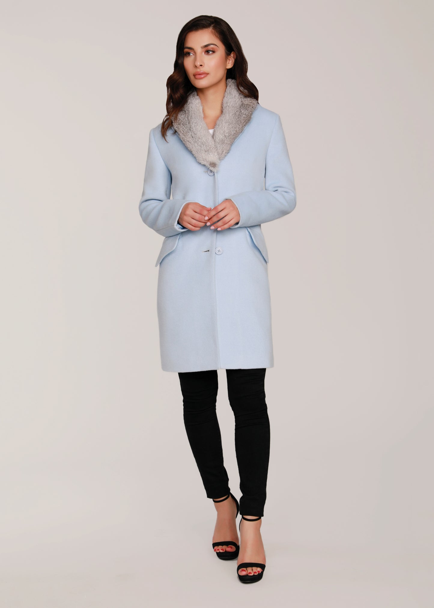 Wool Coat with Fur Collar – Dolce Cabo