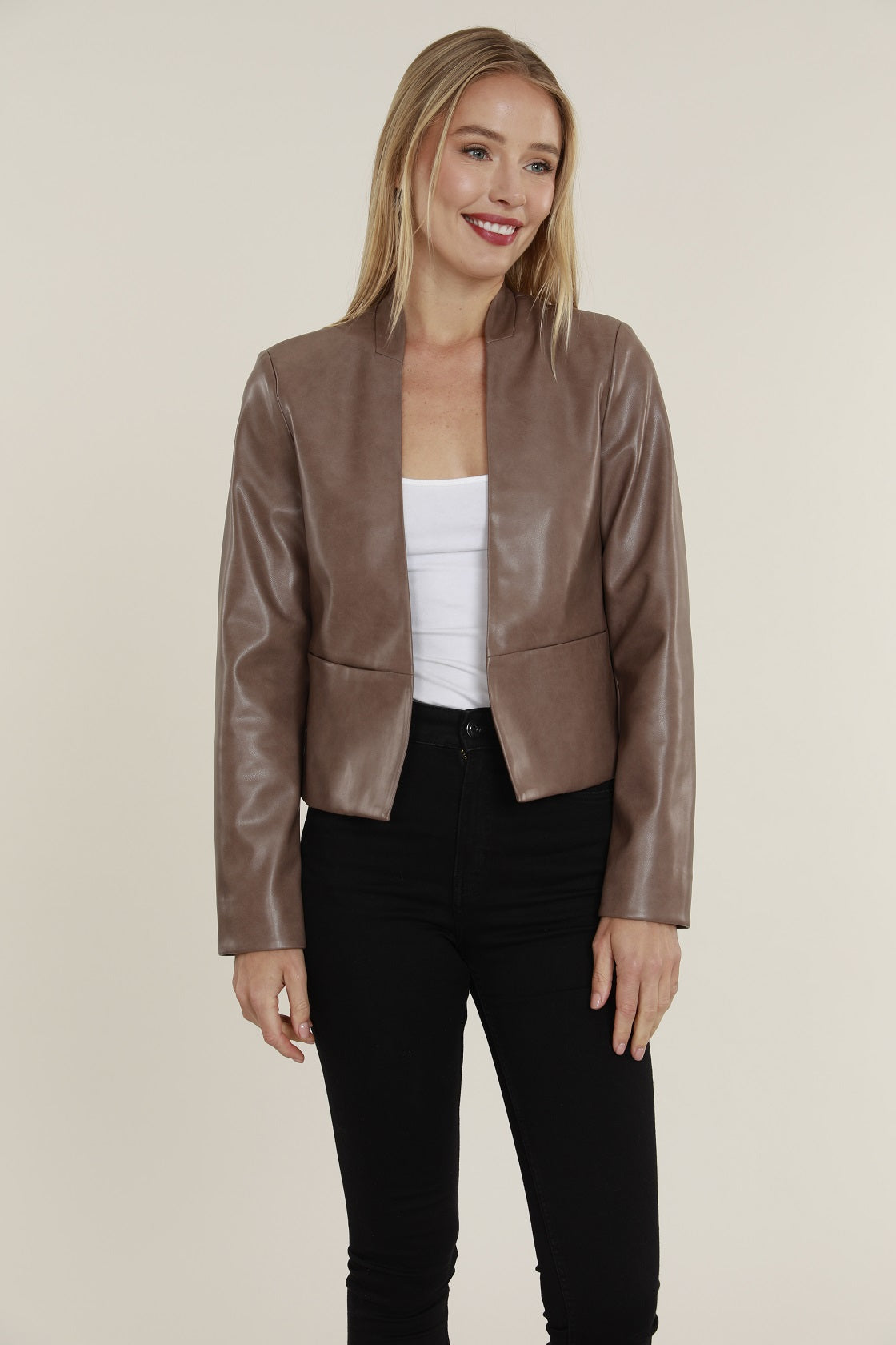 Tailored Faux Leather Jacket