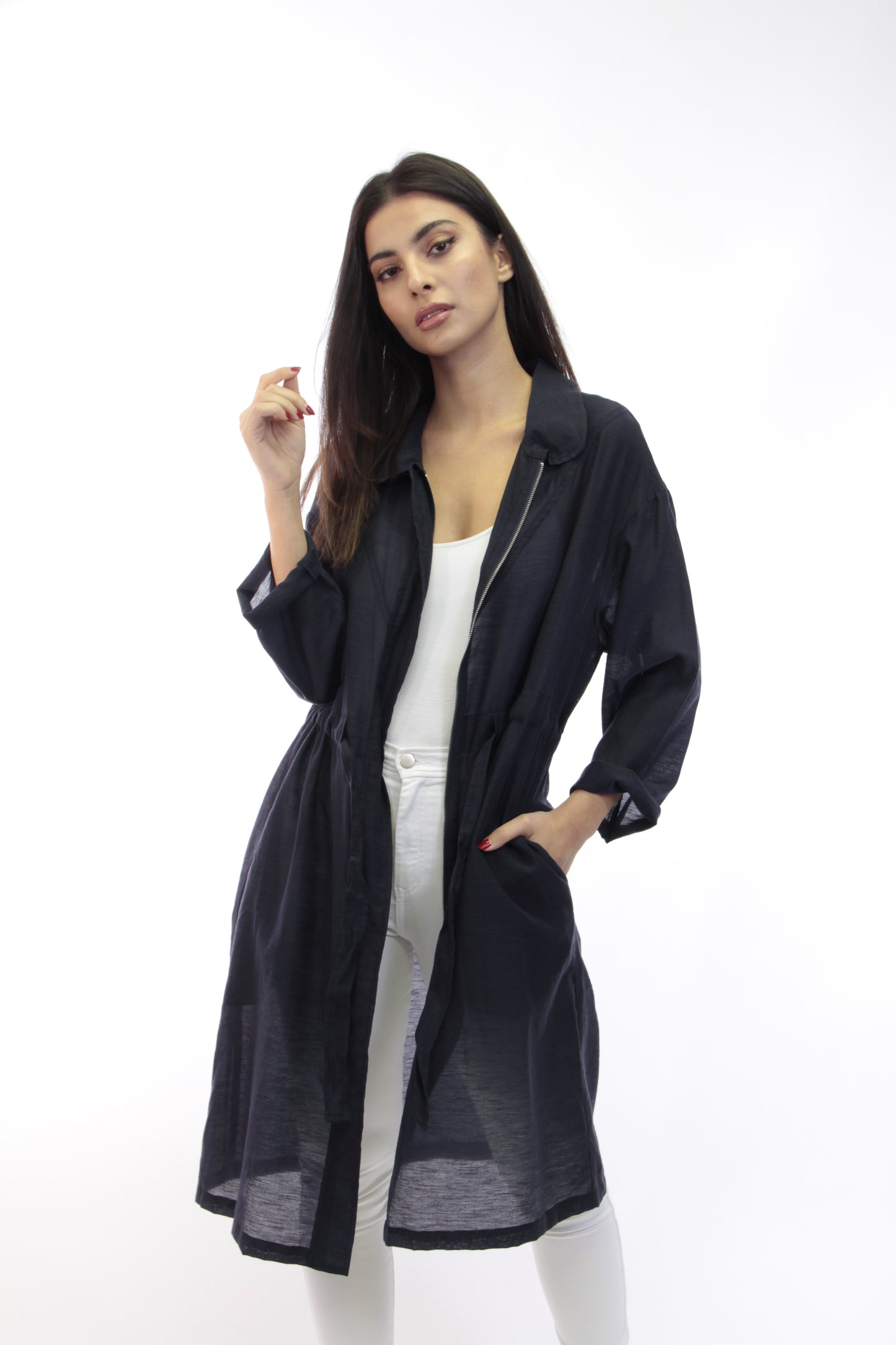 Sheer hot sale trench coat