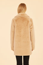 Mid Length Plush Faux Fur Coat